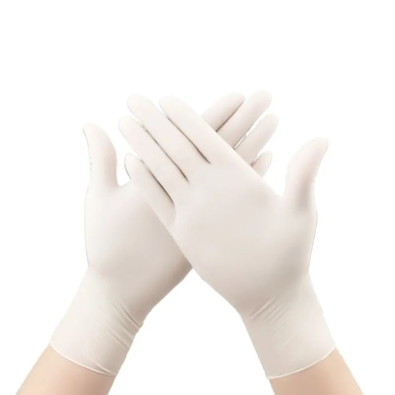 100PCS Black White and Blue Nitrile Gloves Thickened Disposable Gloves for Cleaning Hairdressing Waterproof Dishwashing Tattoo