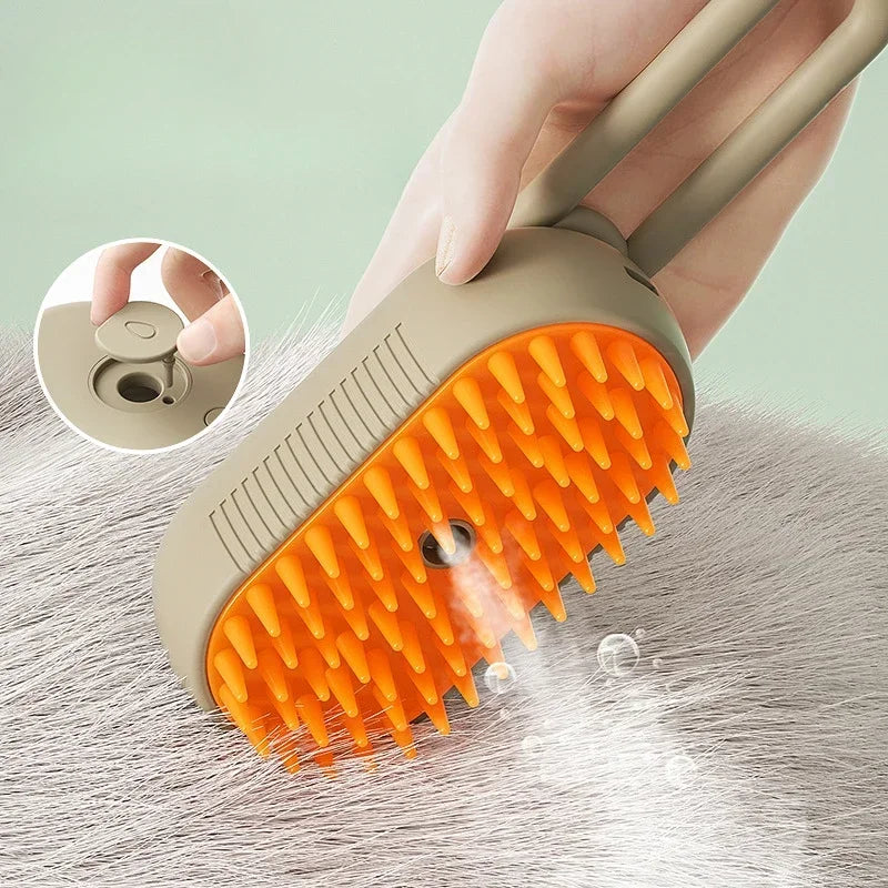 Cat Steamy Brush Dog Massage Comb Built-in Electric Water Spray Soft Silicone Pet Hair Removal Grooming Brush Cat Accessories