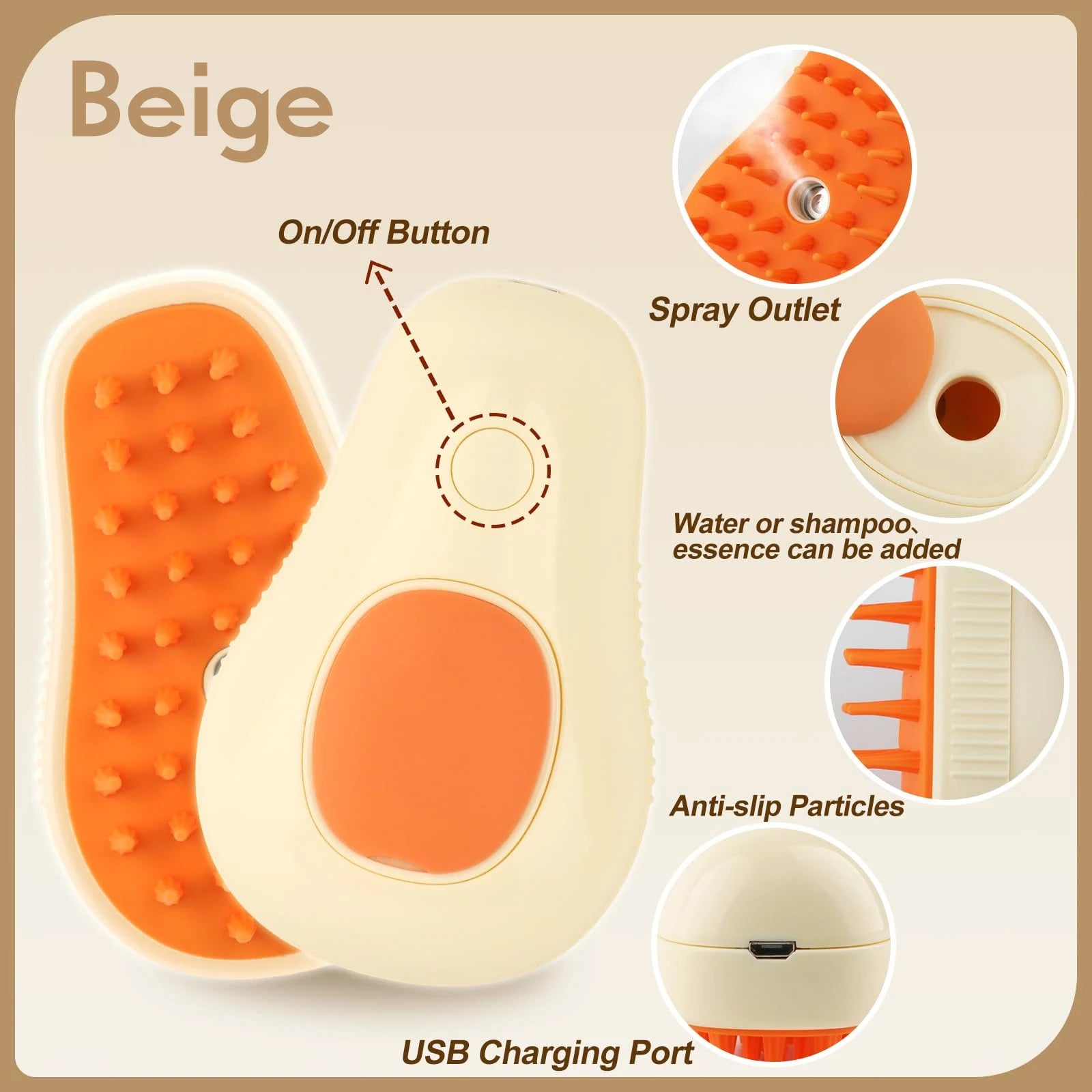 Cat Steamy Brush Dog Massage Comb Built-in Electric Water Spray Soft Silicone Pet Hair Removal Grooming Brush Cat Accessories