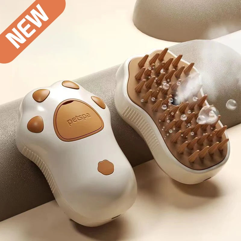 Cat Steamy Brush Dog Massage Comb Built-in Electric Water Spray Soft Silicone Pet Hair Removal Grooming Brush Cat Accessories
