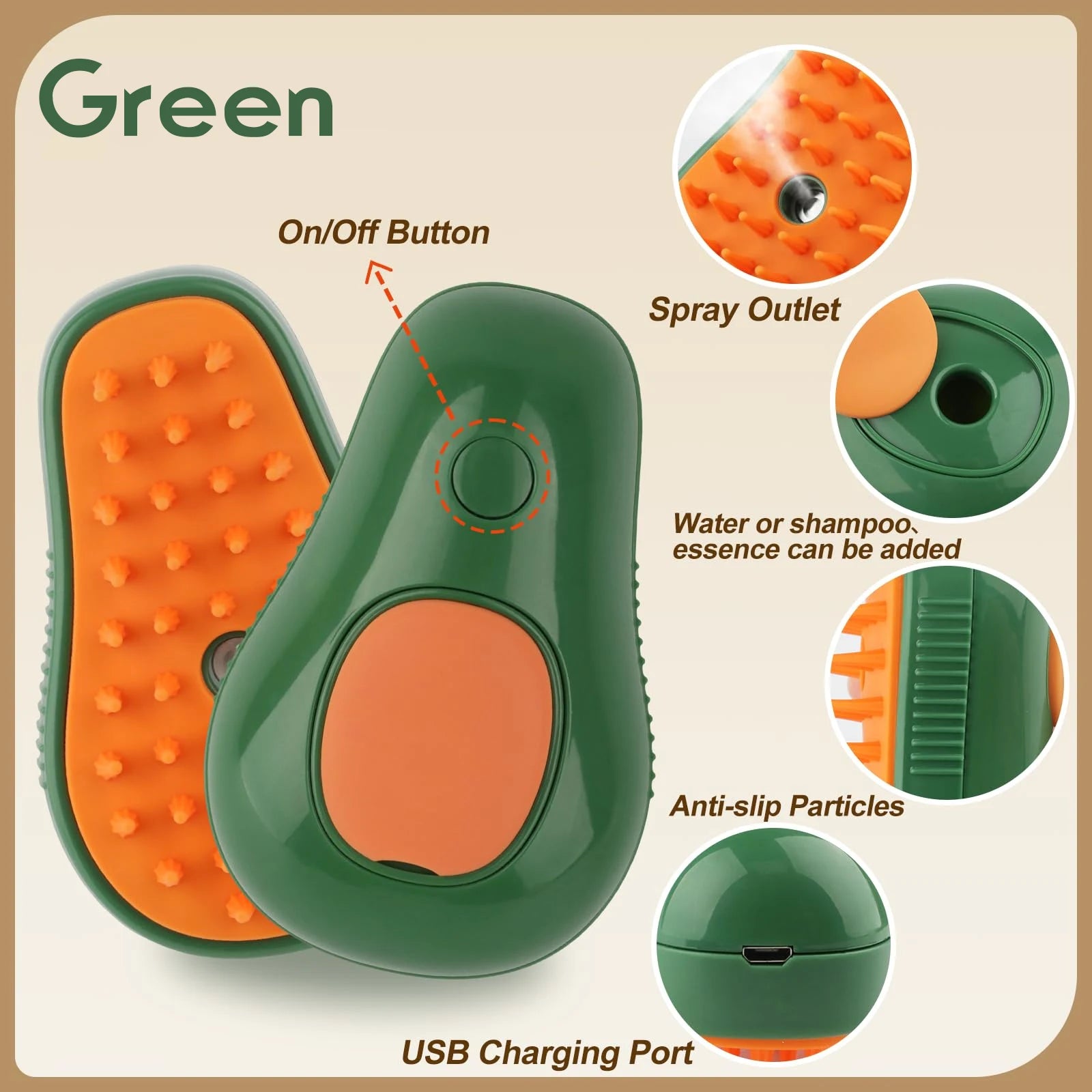 Cat Steamy Brush Dog Massage Comb Built-in Electric Water Spray Soft Silicone Pet Hair Removal Grooming Brush Cat Accessories