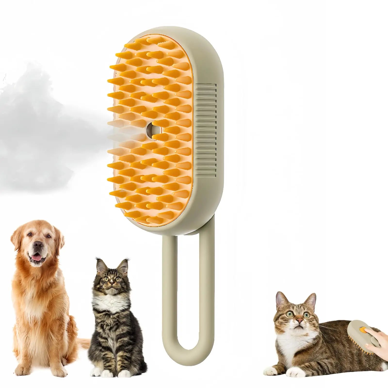 Cat Steamy Brush Dog Massage Comb Built-in Electric Water Spray Soft Silicone Pet Hair Removal Grooming Brush Cat Accessories
