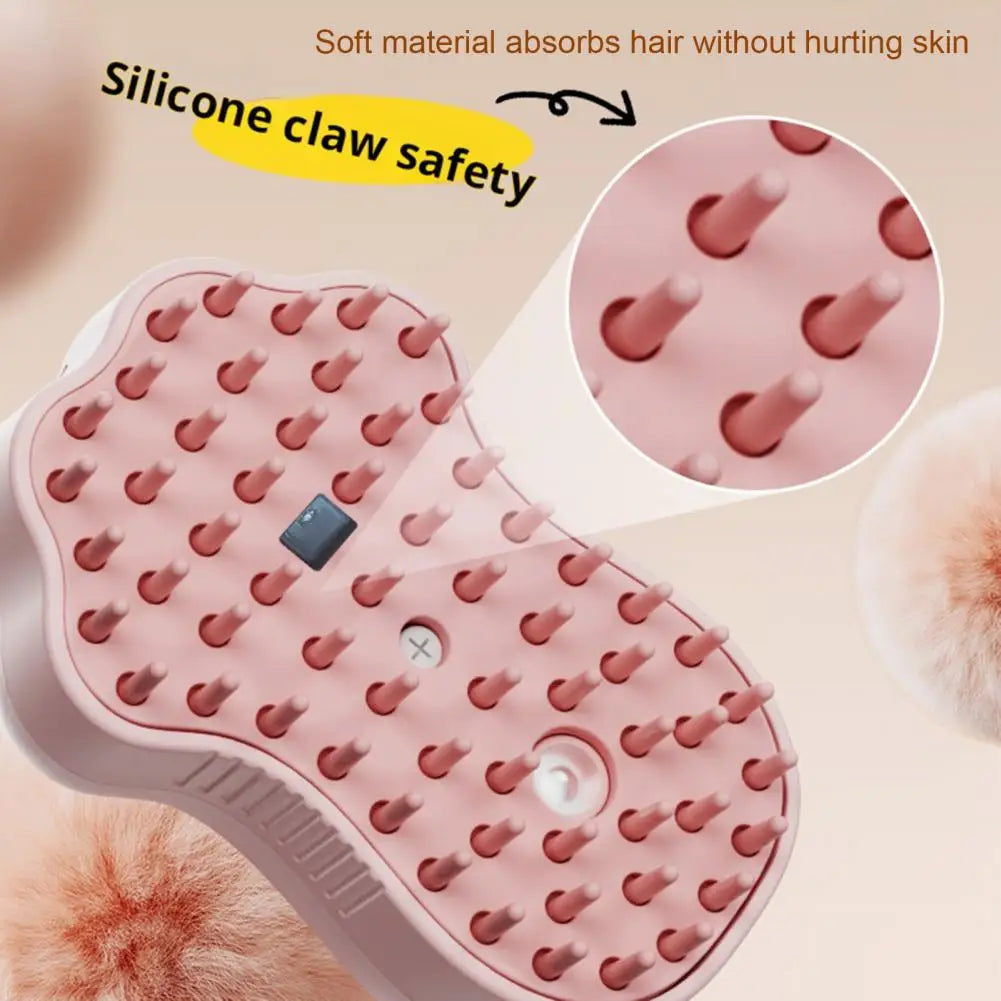 Cat Steamy Brush Dog Massage Comb Built-in Electric Water Spray Soft Silicone Pet Hair Removal Grooming Brush Cat Accessories