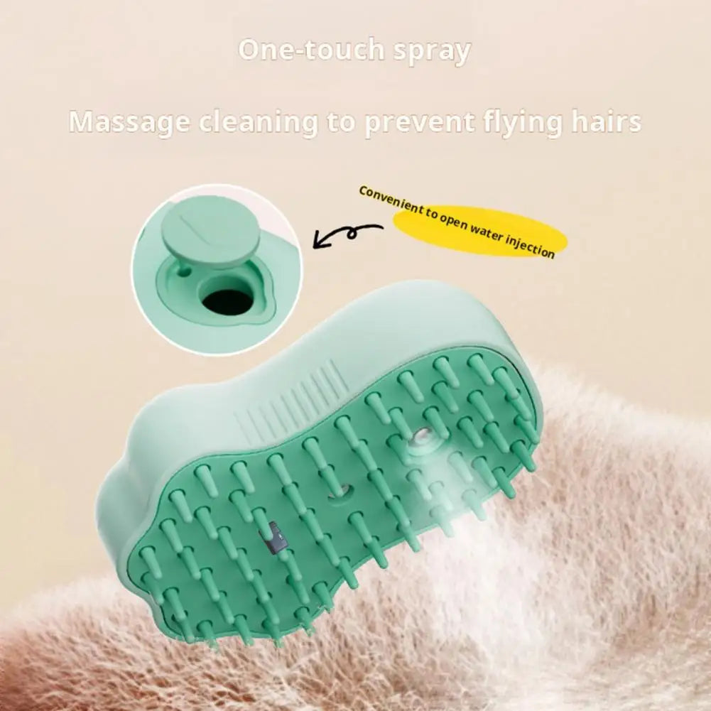 Cat Steamy Brush Dog Massage Comb Built-in Electric Water Spray Soft Silicone Pet Hair Removal Grooming Brush Cat Accessories