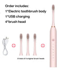 Electric Toothbrush Smart Timing Tooth Brush USB Rechargeable Teeth Clean Whitening Sonic Toothbrush With Replacement Head