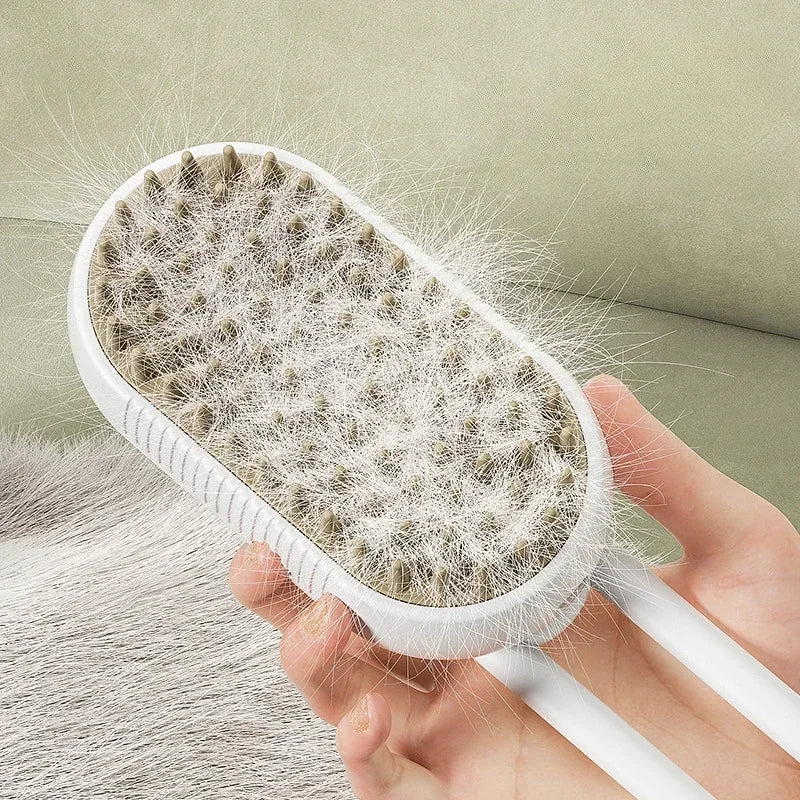 Cat Steamy Brush Dog Massage Comb Built-in Electric Water Spray Soft Silicone Pet Hair Removal Grooming Brush Cat Accessories