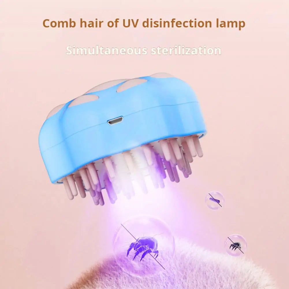 Cat Steamy Brush Dog Massage Comb Built-in Electric Water Spray Soft Silicone Pet Hair Removal Grooming Brush Cat Accessories