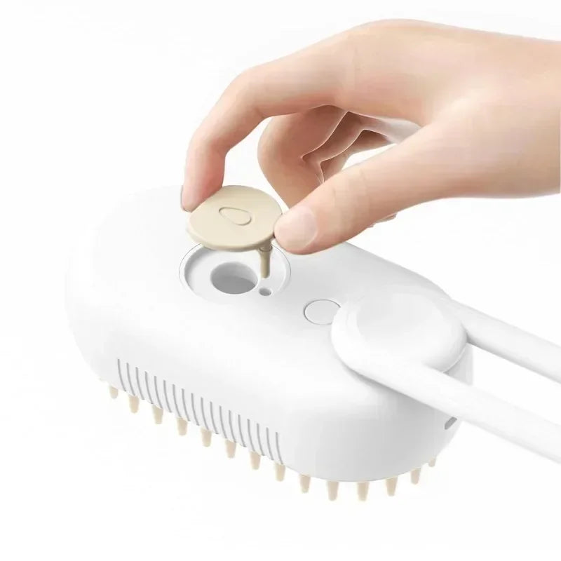 Dampfige Hundebürste, elektrische Spray-Katzenhaarbürste, 3-in-1-Dampfbürste für Hunde, zum Entfernen von verheddern und lockeren Haaren