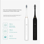 Electric Toothbrush Smart Timing Tooth Brush USB Rechargeable Teeth Clean Whitening Sonic Toothbrush With Replacement Head