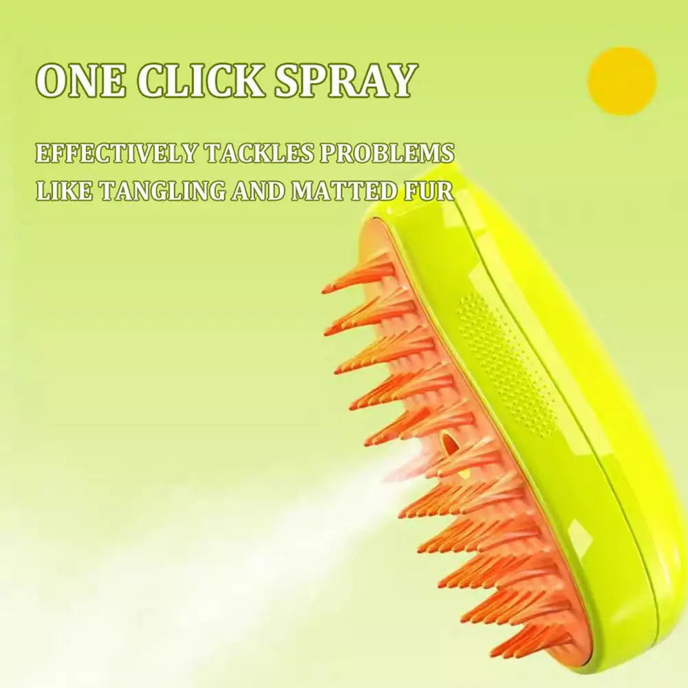 Cat Steamy Brush Dog Massage Comb Built-in Electric Water Spray Soft Silicone Pet Hair Removal Grooming Brush Cat Accessories