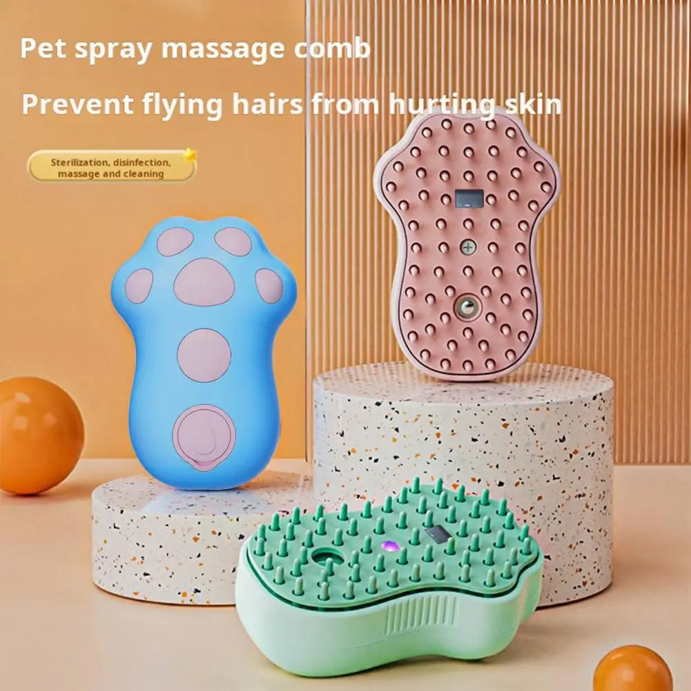Cat Steamy Brush Dog Massage Comb Built-in Electric Water Spray Soft Silicone Pet Hair Removal Grooming Brush Cat Accessories