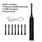 Electric Toothbrush Smart Timing Tooth Brush USB Rechargeable Teeth Clean Whitening Sonic Toothbrush With Replacement Head